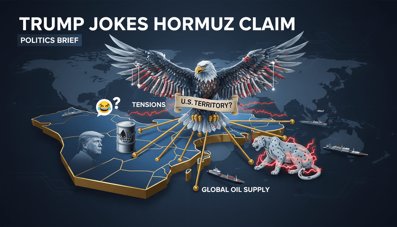 President Trump speaking at a rally about the Strait of Hormuz.