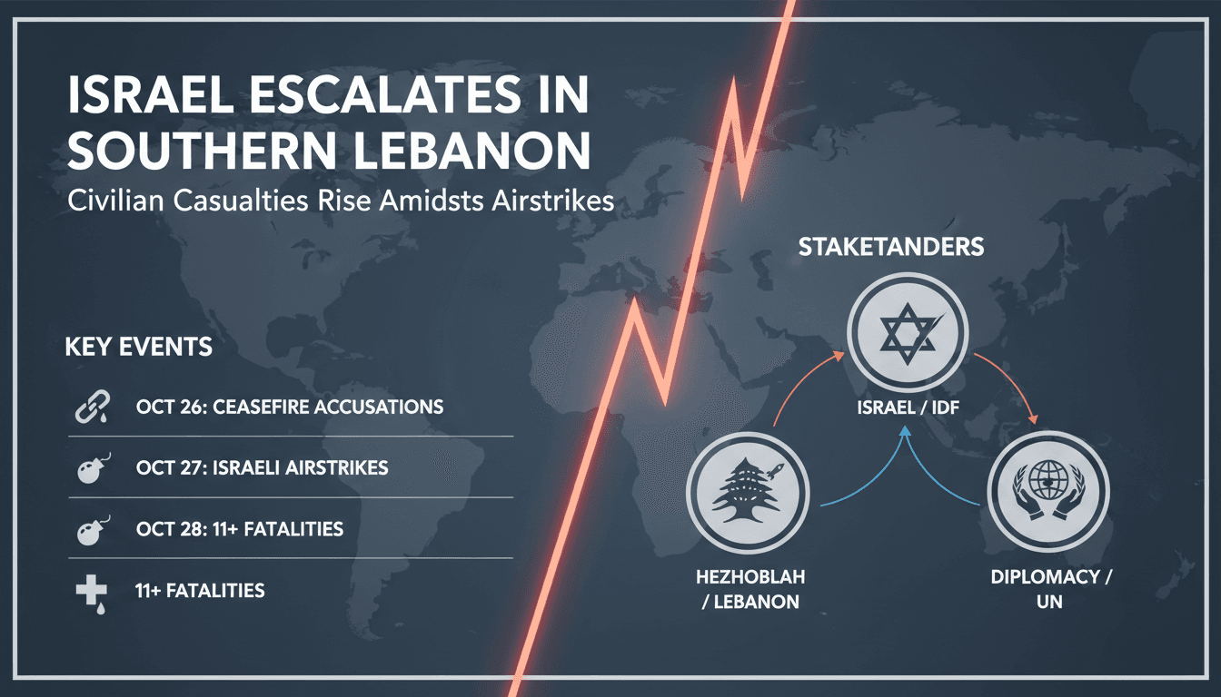 Israeli airstrikes in southern Lebanon causing civilian casualties