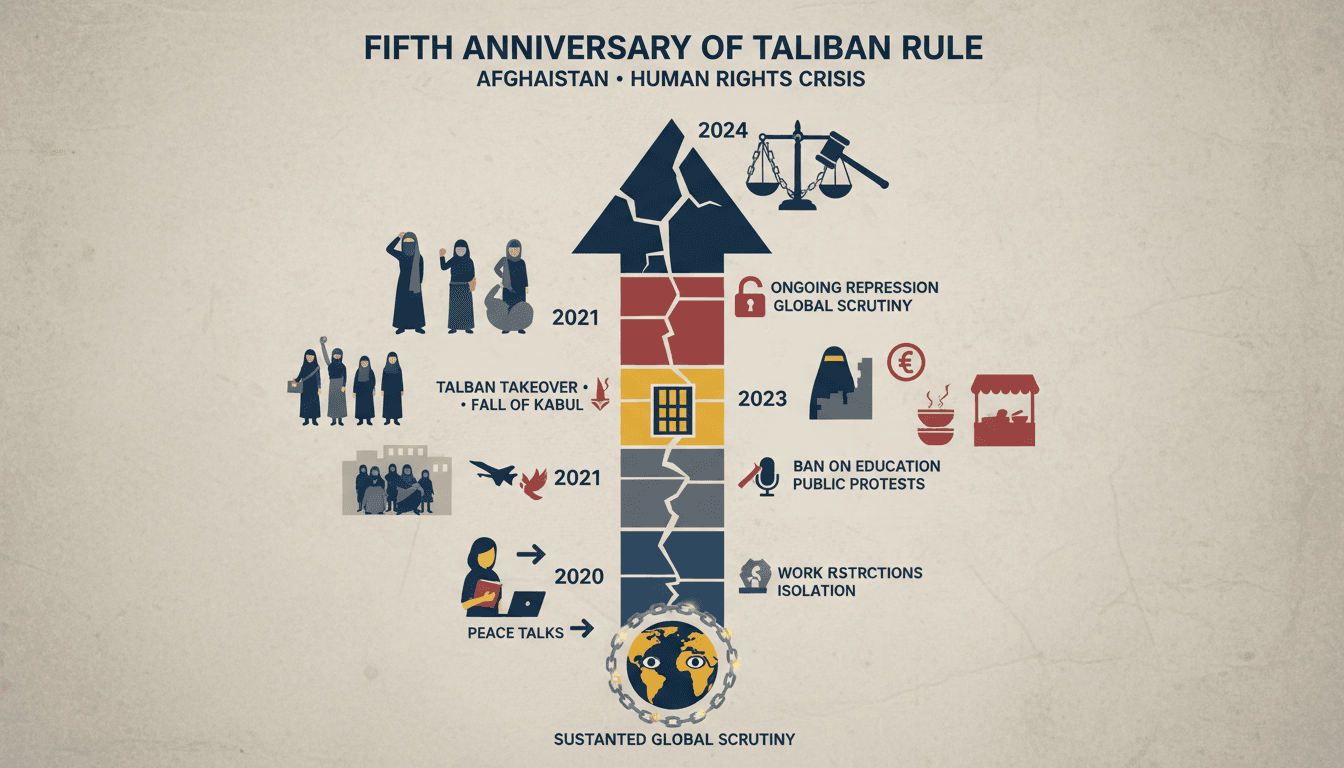 Infographic showing the impact of Taliban rule on women's rights in Afghanistan