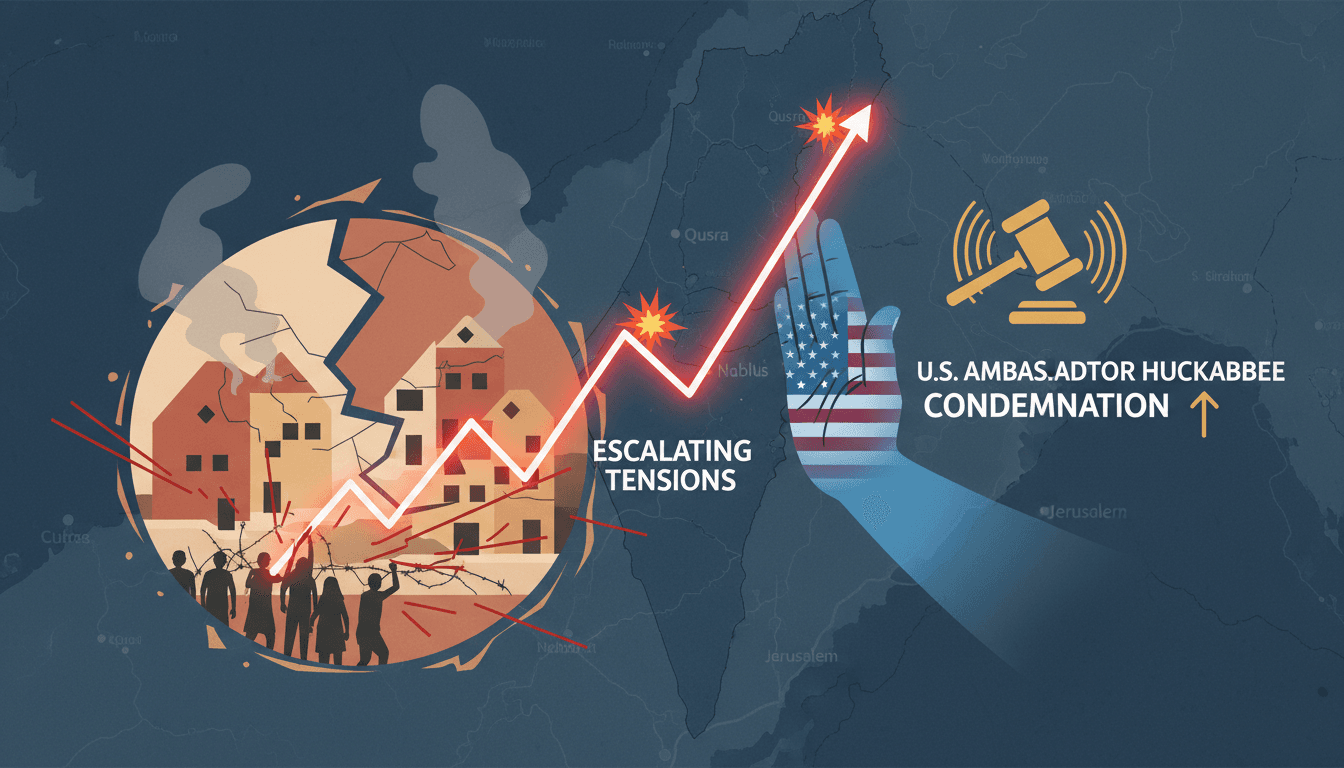 U.S. Ambassador Mike Huckabee addressing the issue of settler violence in the West Bank.