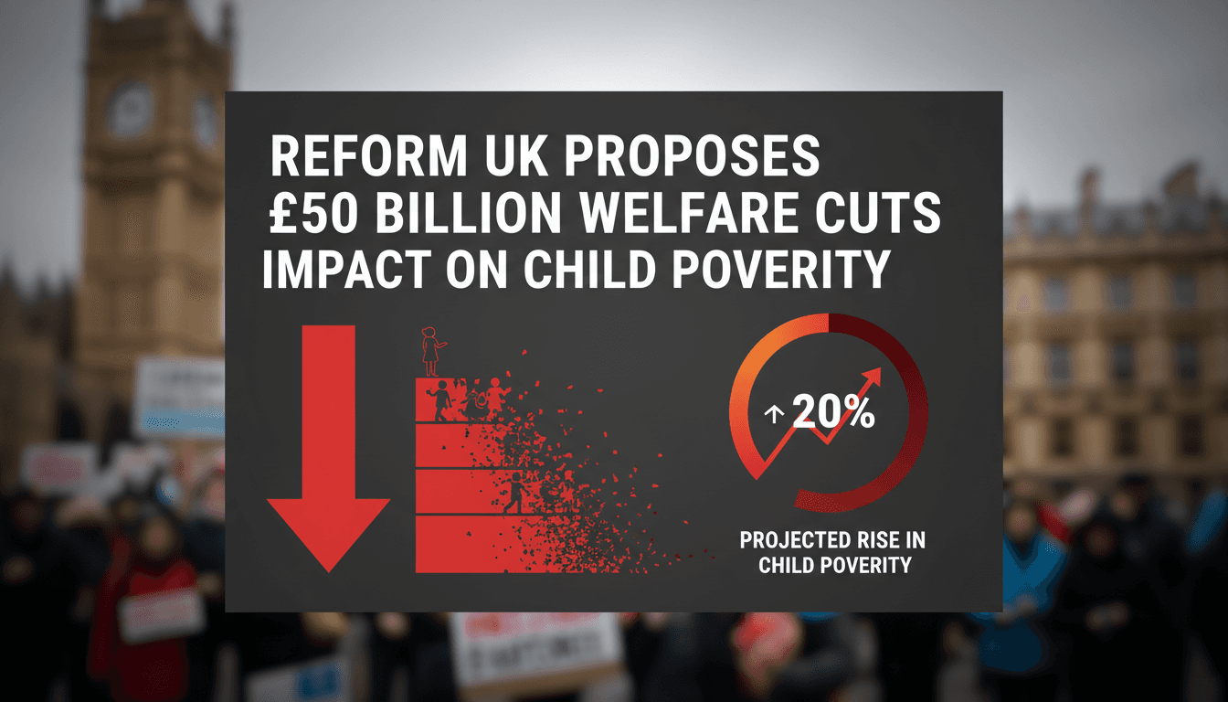 Protest against Reform UK's proposed welfare cuts impacting vulnerable populations.