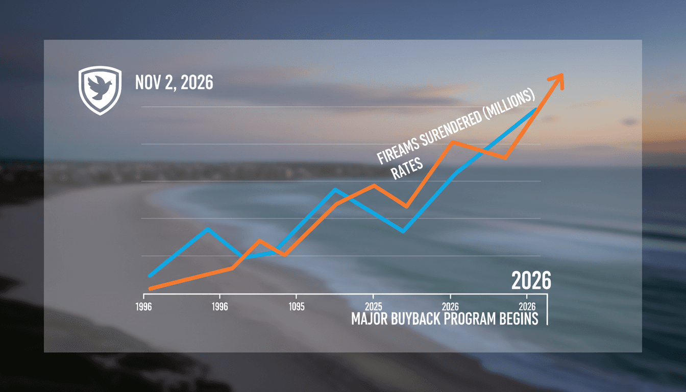 A visual representation of Australia's gun buyback program initiative following the Bondi Beach shooting.