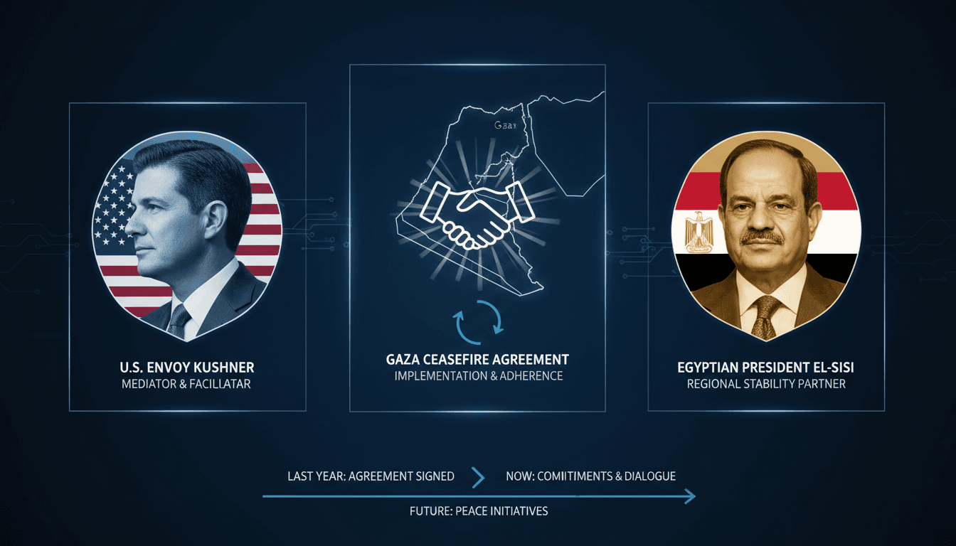 Jared Kushner and Abdel Fattah el-Sisi during their meeting in Egypt.