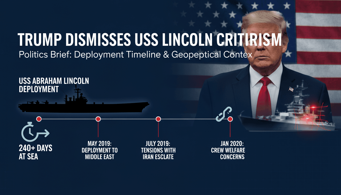 President Trump speaking about the USS Abraham Lincoln and crew conditions.
