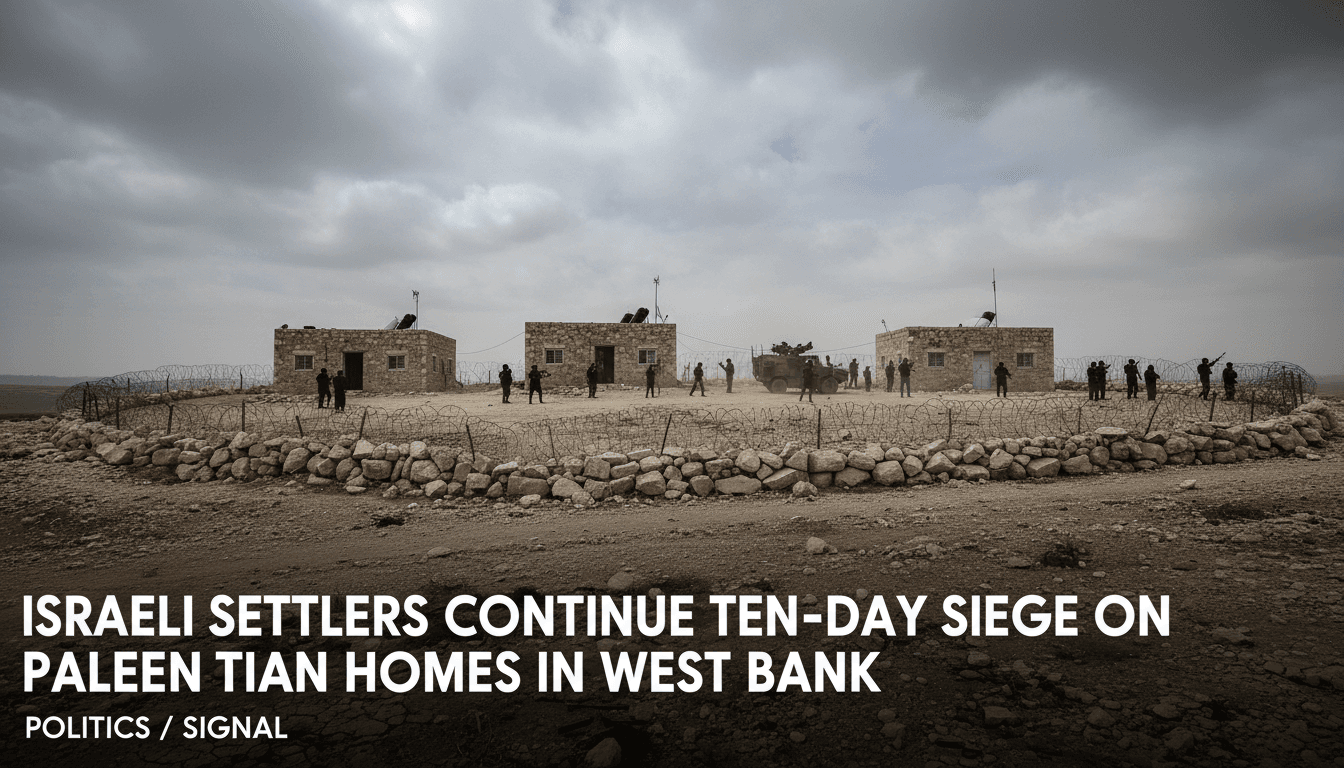 Image showing the besieged Palestinian homes in Qusra, highlighting the ongoing tensions and property disputes.