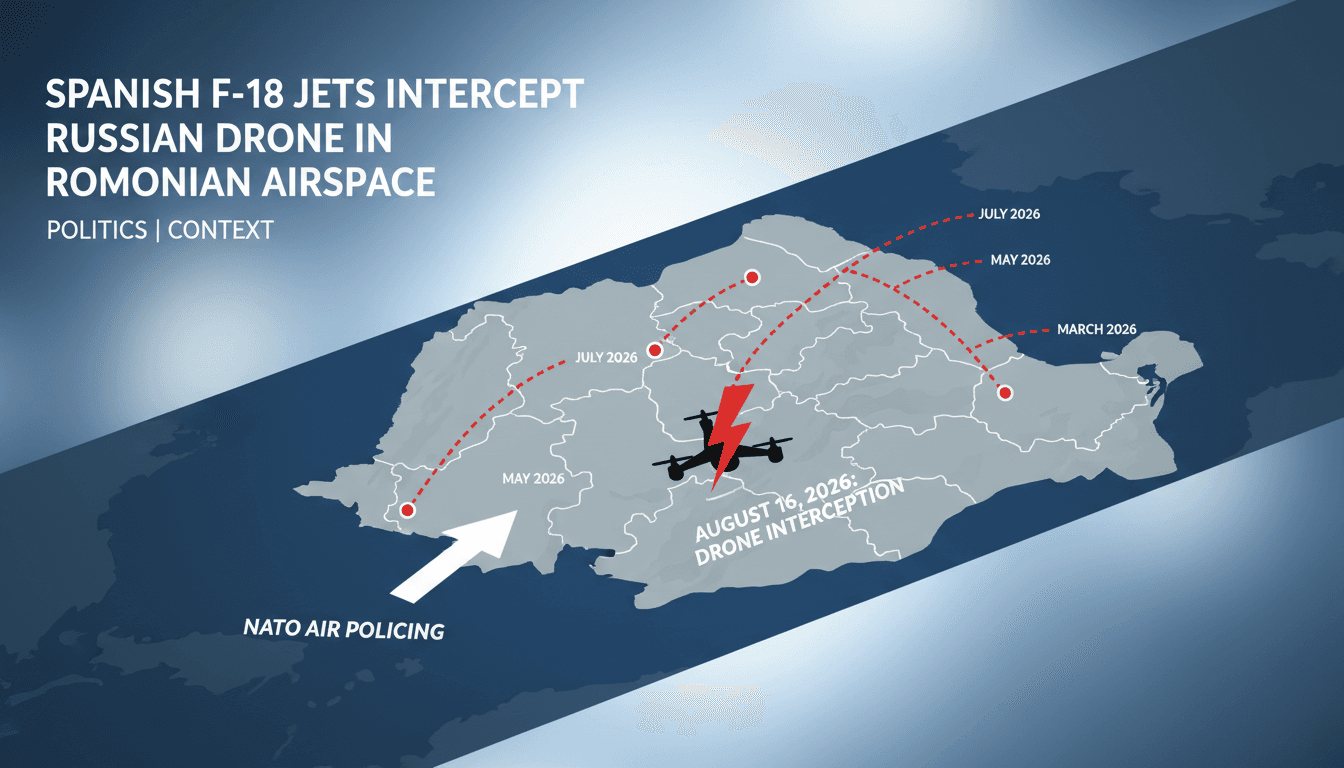 Spanish F-18 jets intercepting a suspected Russian drone in Romanian airspace.
