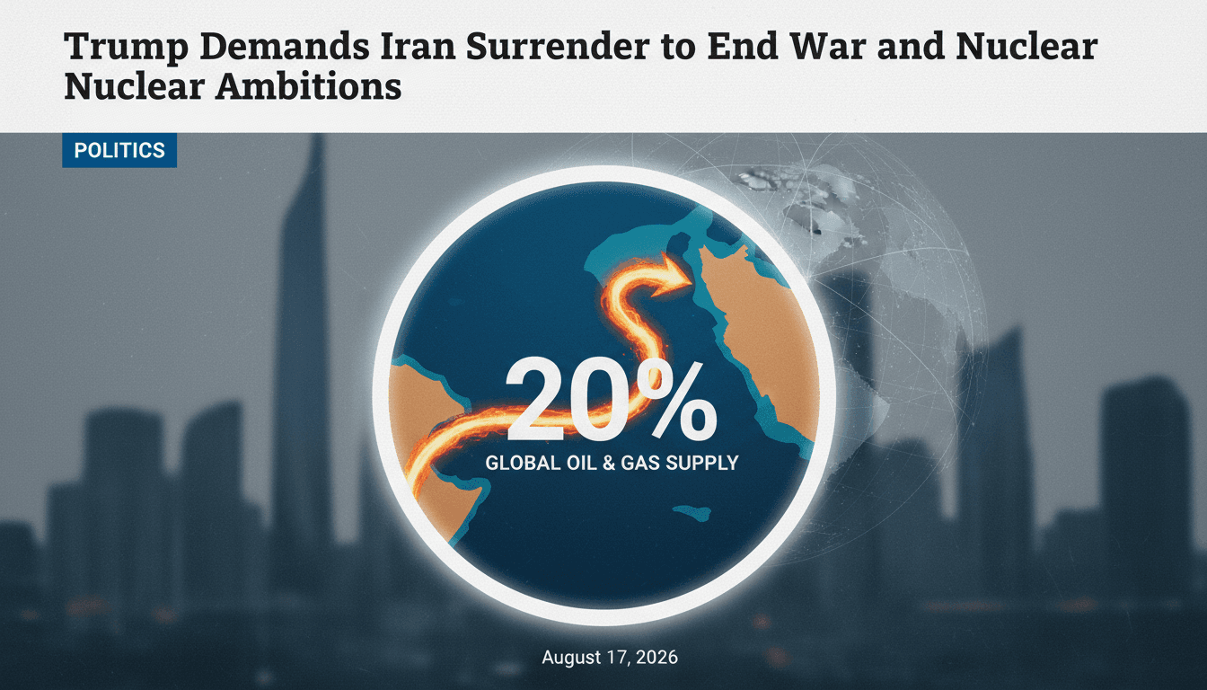 Infographic showing the percentage of global oil and gas supplies transiting the Strait of Hormuz amid the U.S.-Iran conflict.