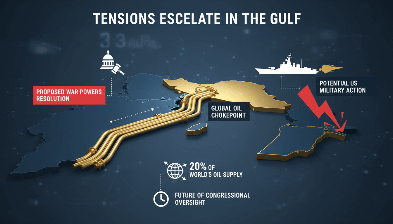 Infographic showing the Strait of Hormuz's role in global oil trade and implications of U.S. military actions.