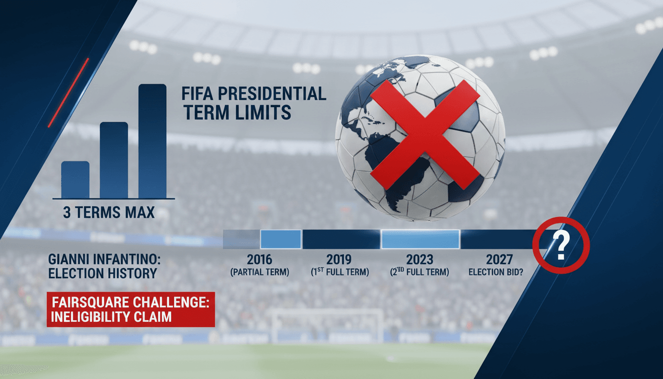 Infantino facing election challenge from FairSquare over FIFA term limits.