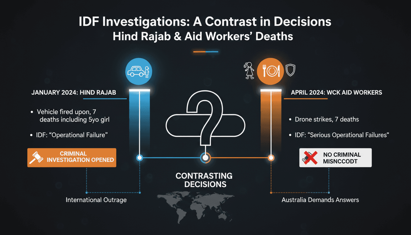 Infographic detailing the IDF's admission of responsibility for the death of Hind Rajab and related investigations.