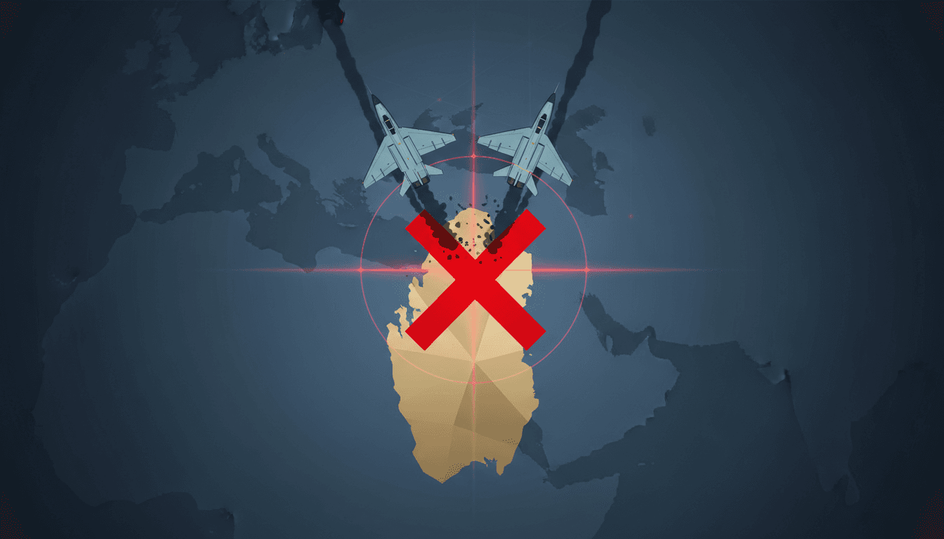 A graphic showing the downing of Iranian Su-24 bombers over Qatari territory amidst rising tensions.