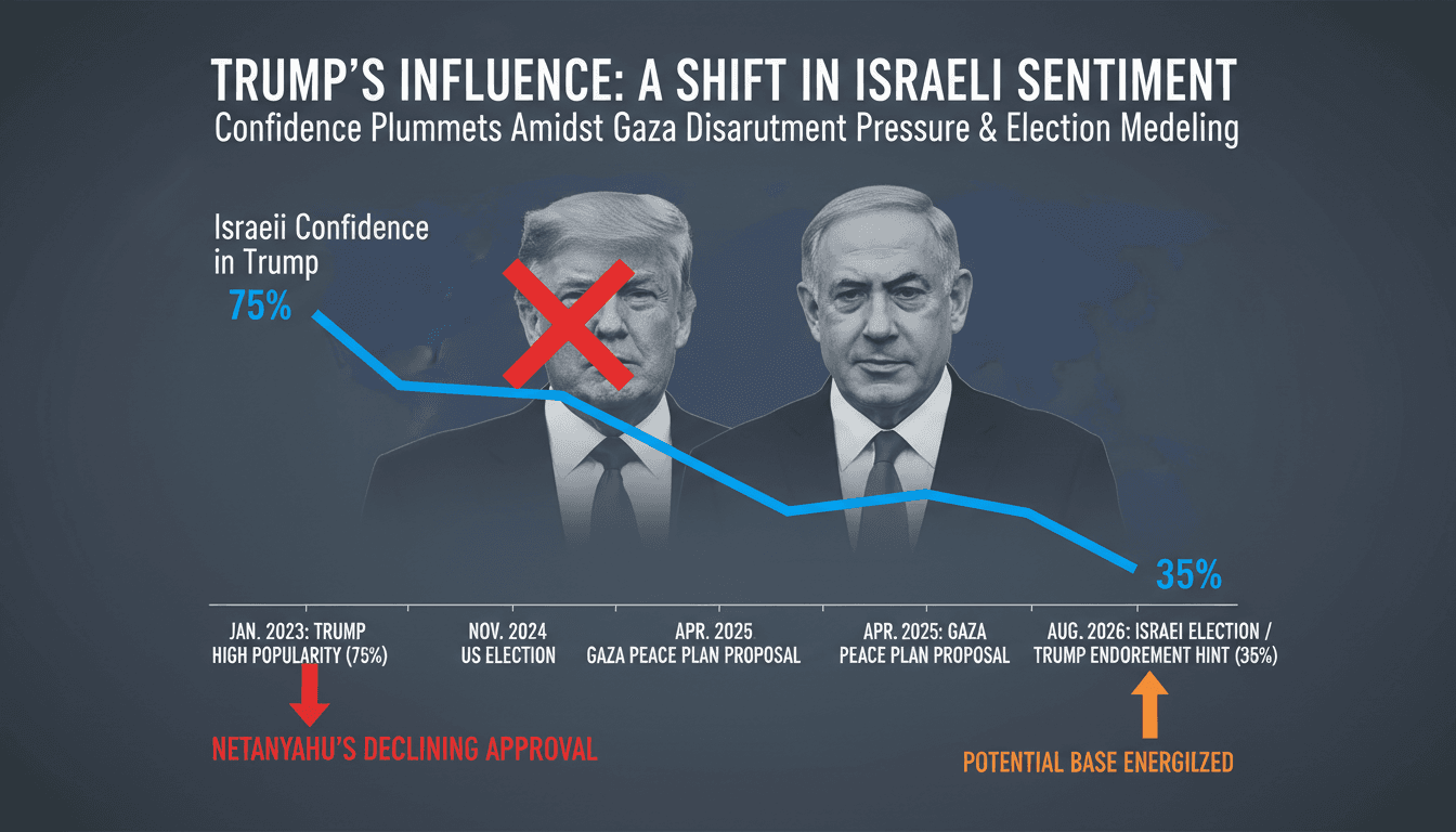 Infographic showing Trump's influence on Israeli politics and Gaza disarmament negotiations.