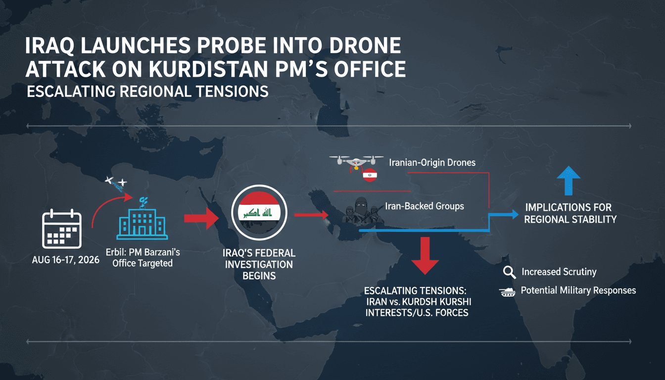 Iraq Launches Investigation into Drone Attack on Kurdistan PM's Office