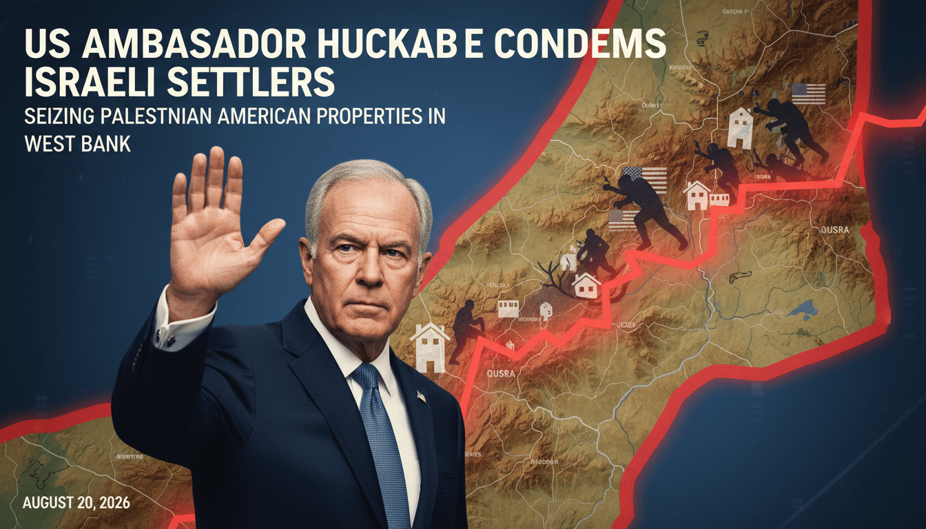U.S. Ambassador Huckabee issues a warning to Israeli settlers regarding Palestinian American properties in the West Bank.