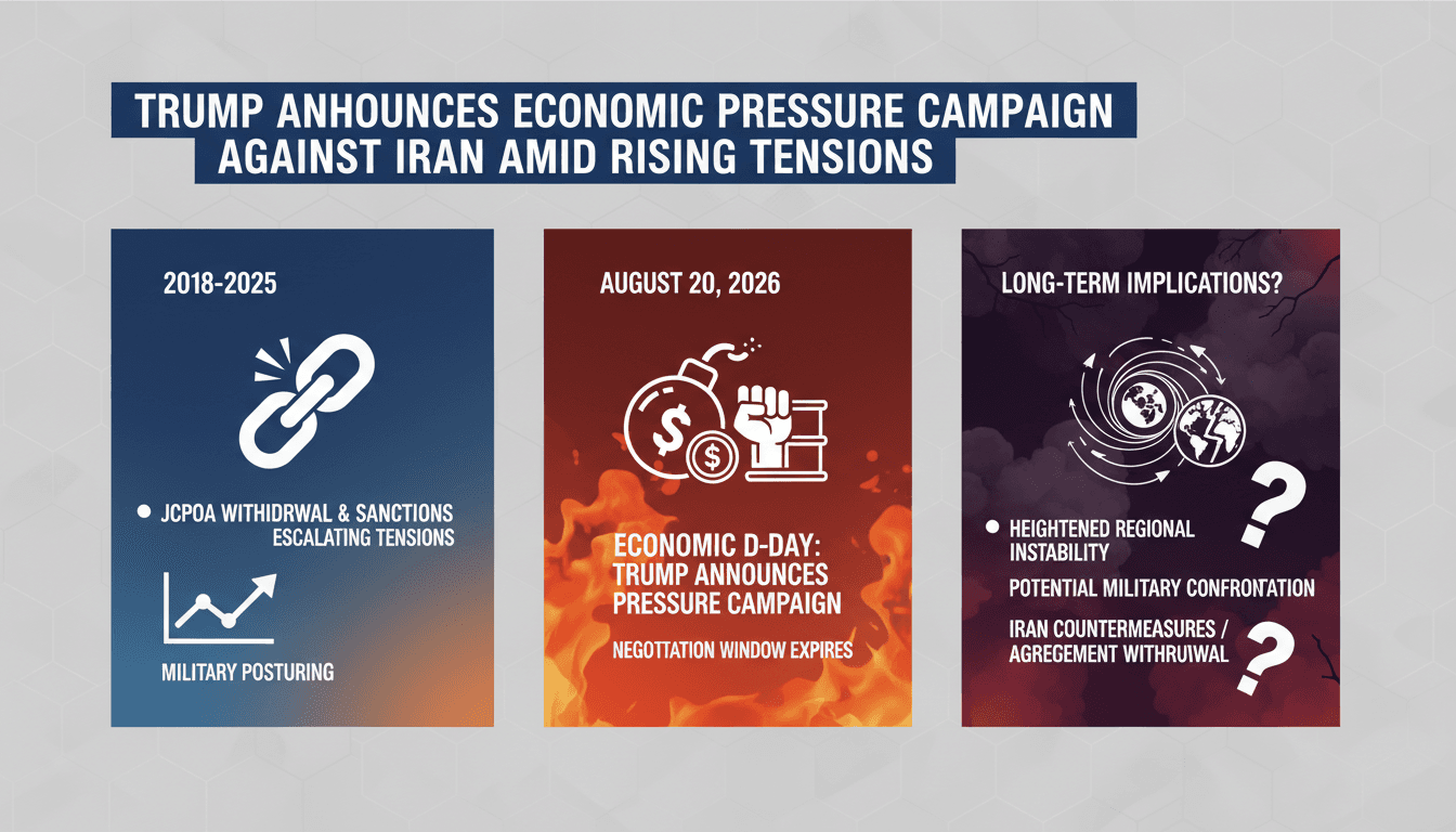 Infographic showing the timeline of U.S.-Iran relations and the impact of economic sanctions.