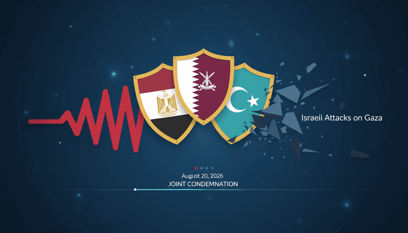 Joint condemnation by Egypt, Qatar, and Turkey regarding Israeli attacks on Gaza.