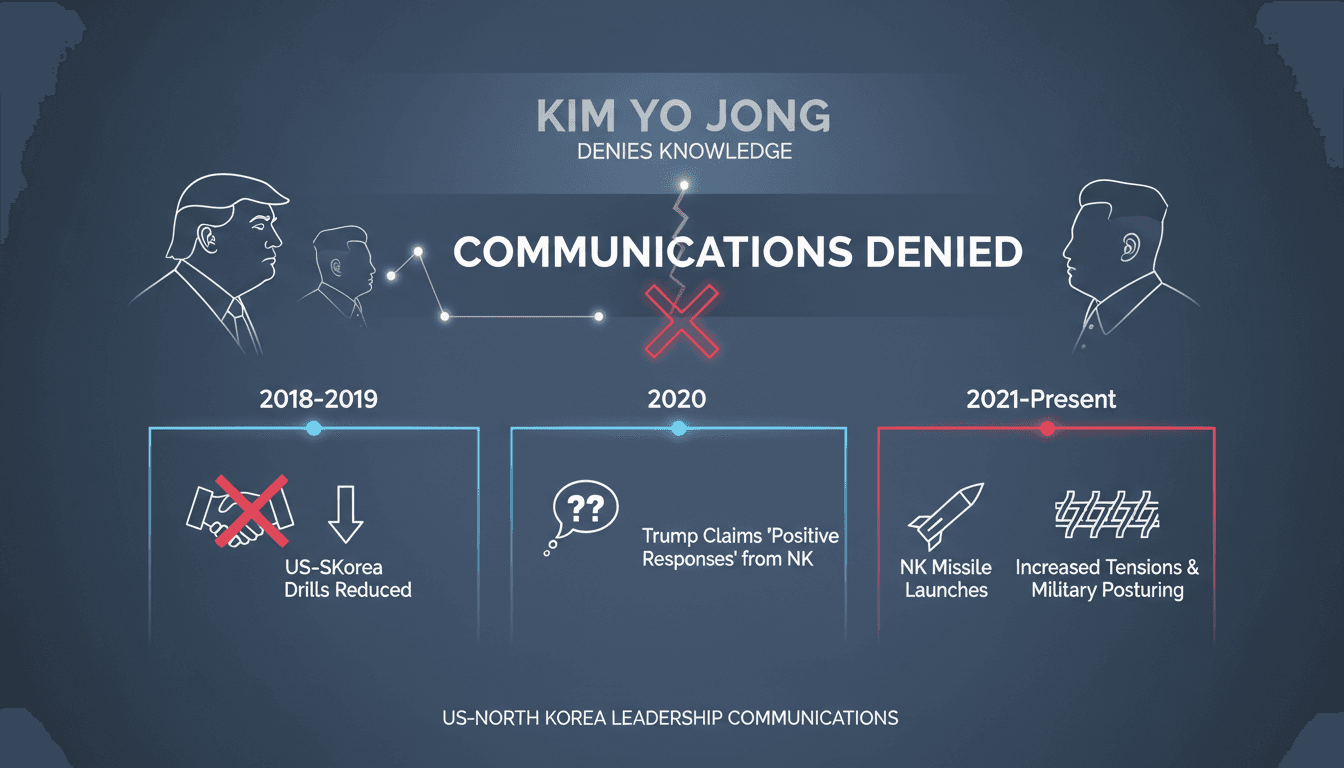 Kim Yo Jong's statement on US-North Korea communications and military tensions.