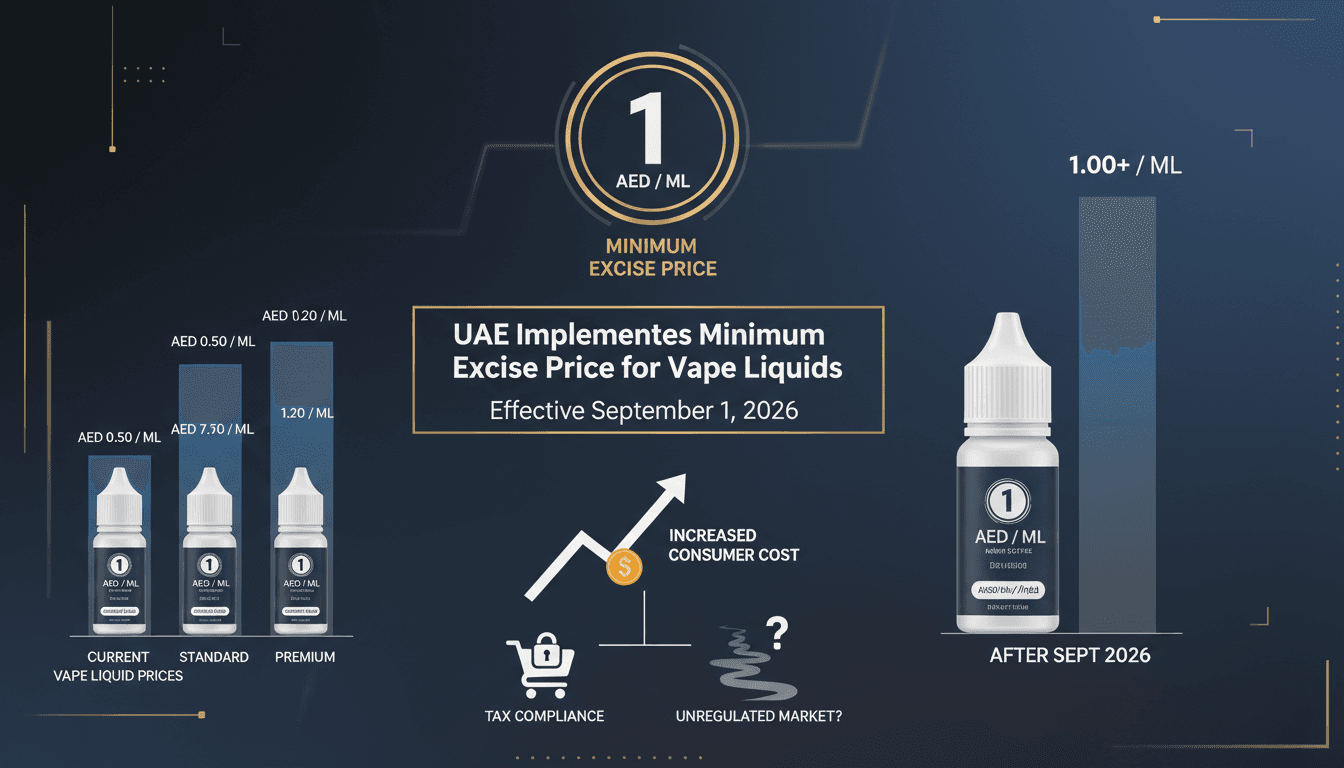 UAE Implements Minimum Excise Price for Vape Liquids Starting September 2026