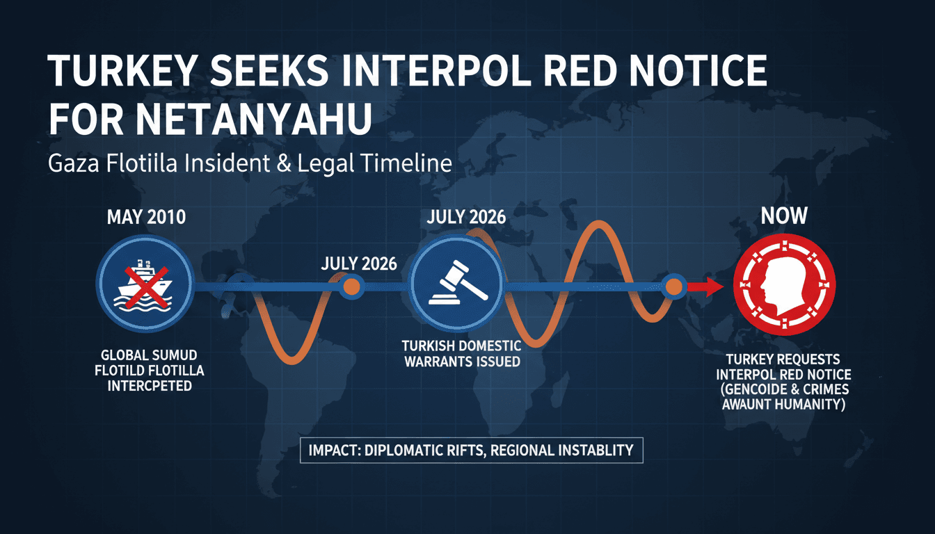 Turkey Requests Interpol Red Notice for Netanyahu Over Gaza Flotilla Incident