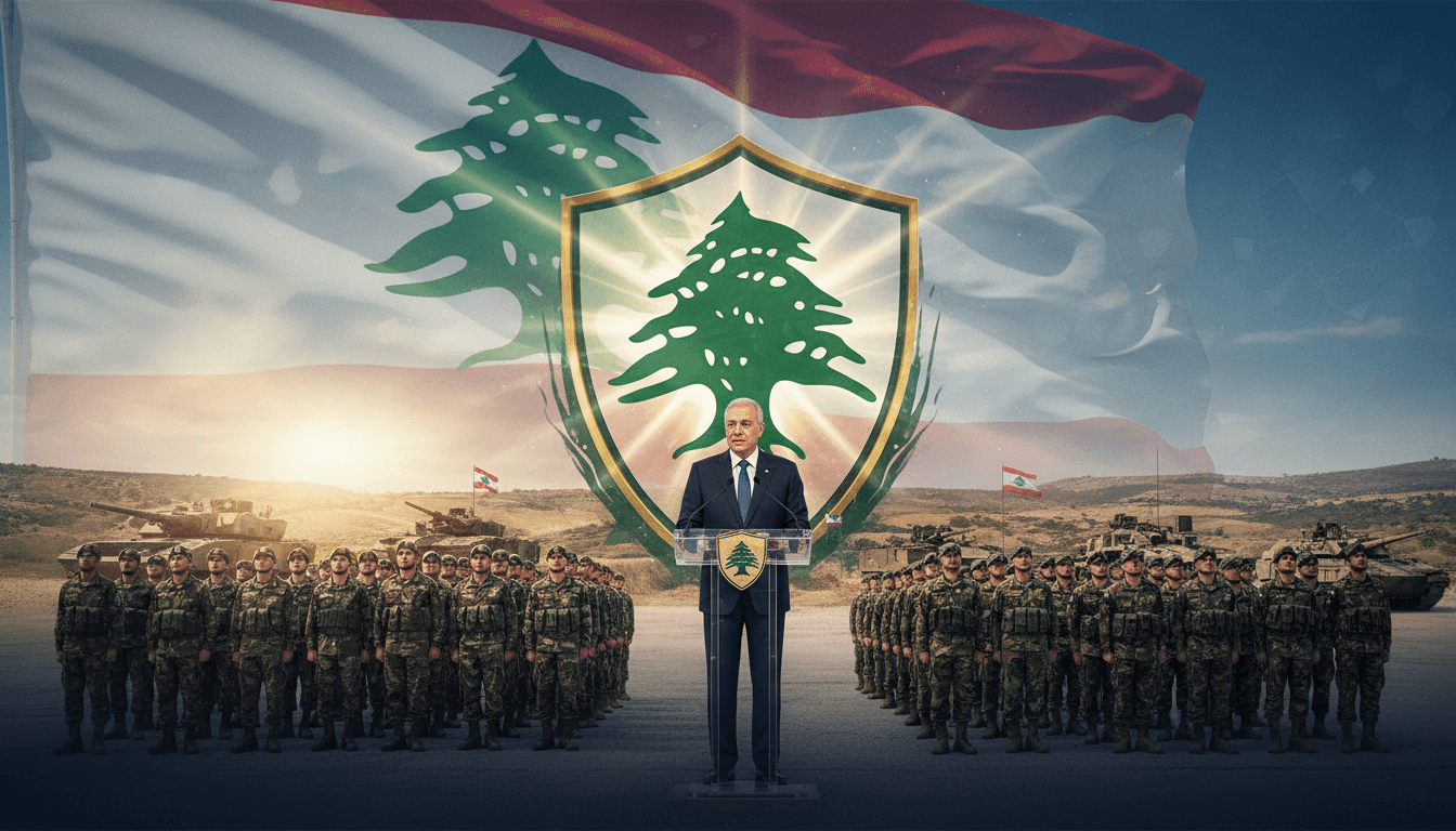 Prime Minister Nawaf Salam addressing military personnel in southern Lebanon, emphasizing support for the Lebanese Army.