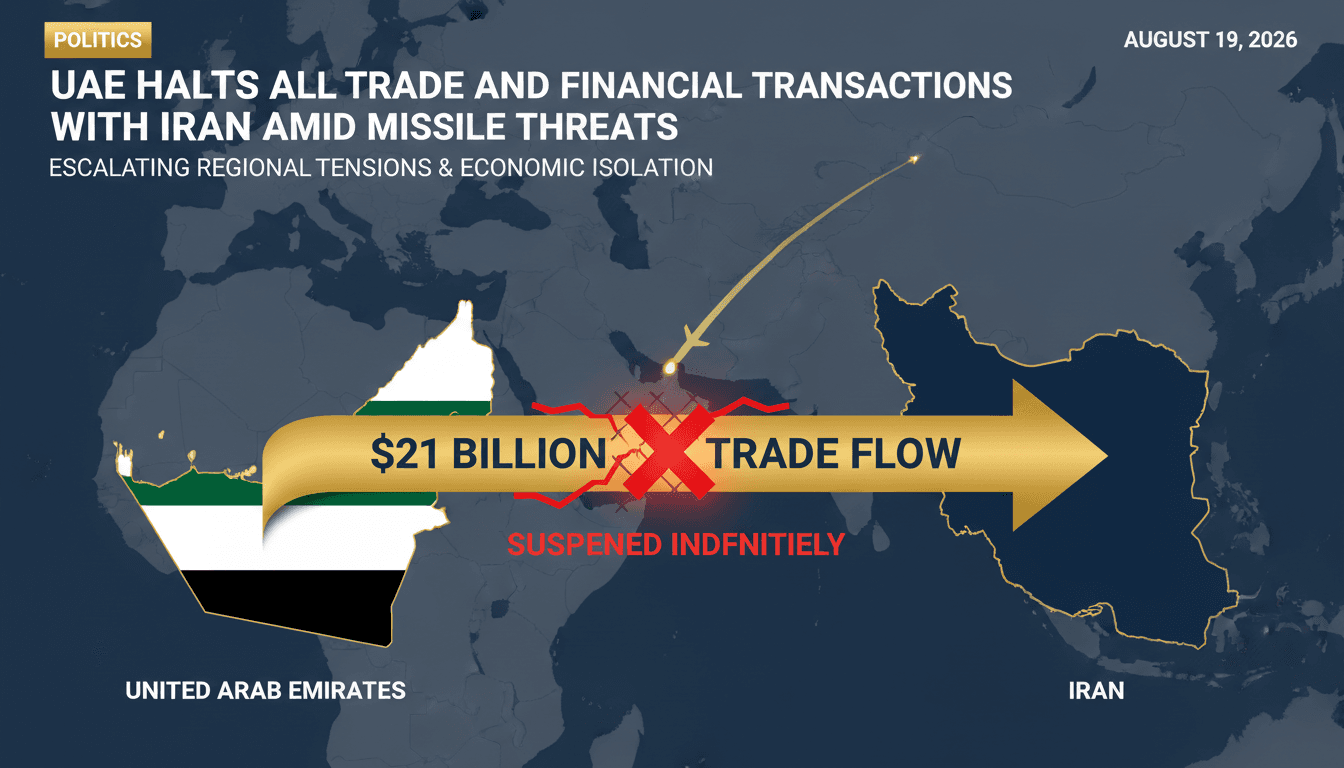 UAE Halts All Trade and Financial Transactions with Iran Amid Missile Threats