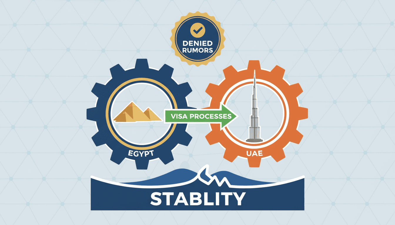 Infographic showing the stability of visa processes for Egyptian workers in the UAE.