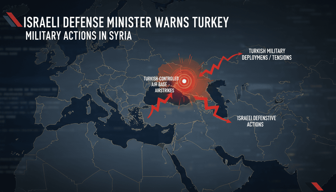 Map of the Middle East showing military tensions between Israel and Turkey over Syria.