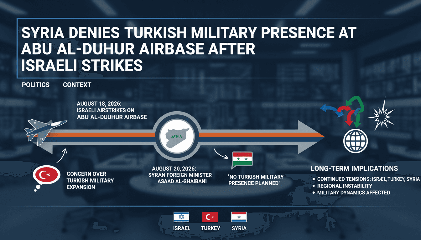 Map showing the Abu al-Duhur airbase and the geopolitical tensions between Syria, Turkey, and Israel.