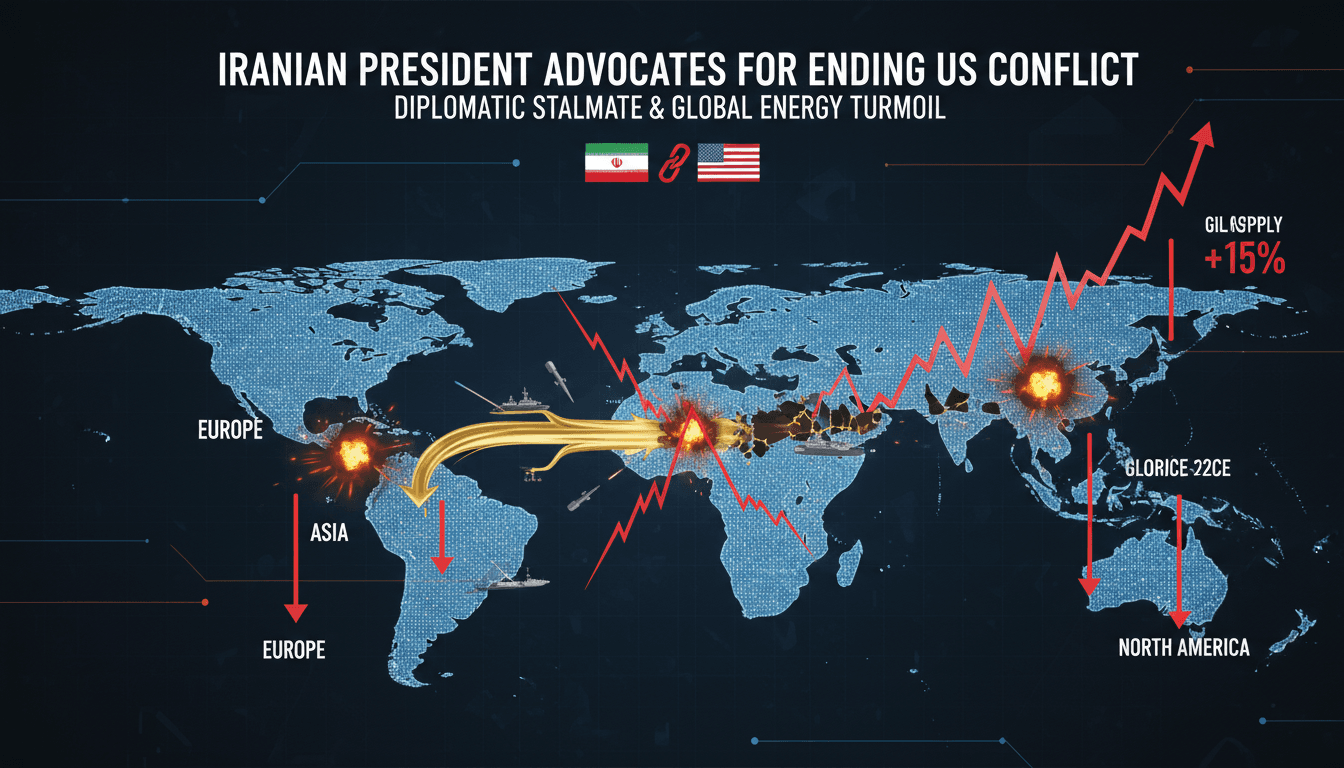 Infographic showing oil flow through the Strait of Hormuz and military impacts on global energy markets.