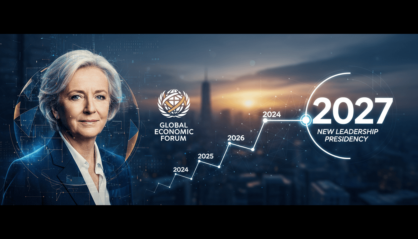 Christine Lagarde poised for World Economic Forum leadership, highlighting her role in global economic discussions.
