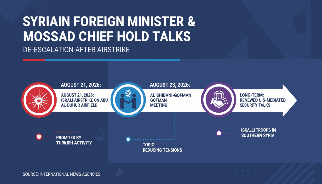 Syrian Foreign Minister and Mossad Chief Hold Talks to Reduce Tensions After Airstrike