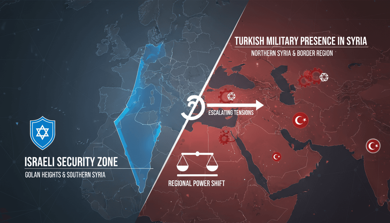 Israeli Defense Minister Israel Katz addressing media about military actions in Syria and regional security dynamics.