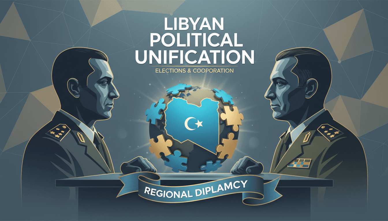 Saddam Haftar and Egyptian intelligence chief discussing Libyan political unity and elections.
