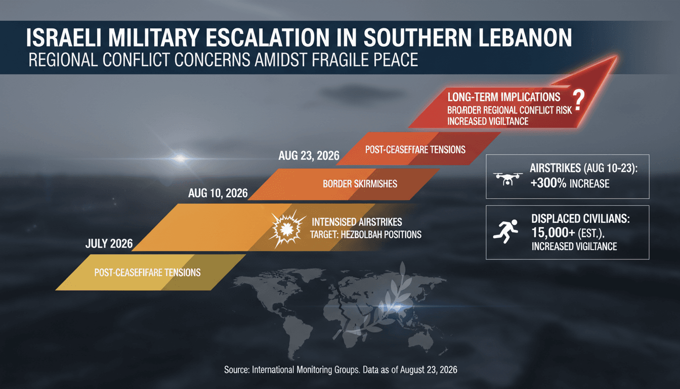 Infographic detailing the Israeli military escalation in southern Lebanon and its implications for regional stability.