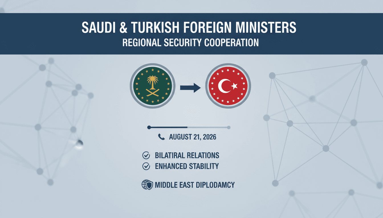 Saudi and Turkish foreign ministers discussing regional security developments over a phone call.