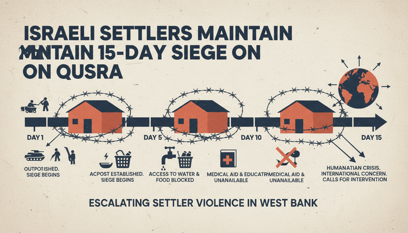 Israeli Settlers Continue 15-Day Siege on Palestinian Homes in Qusra