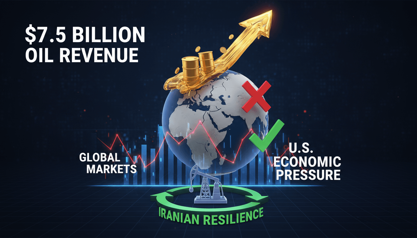 Infographic showing Iranian oil revenue and its potential impact on global markets.