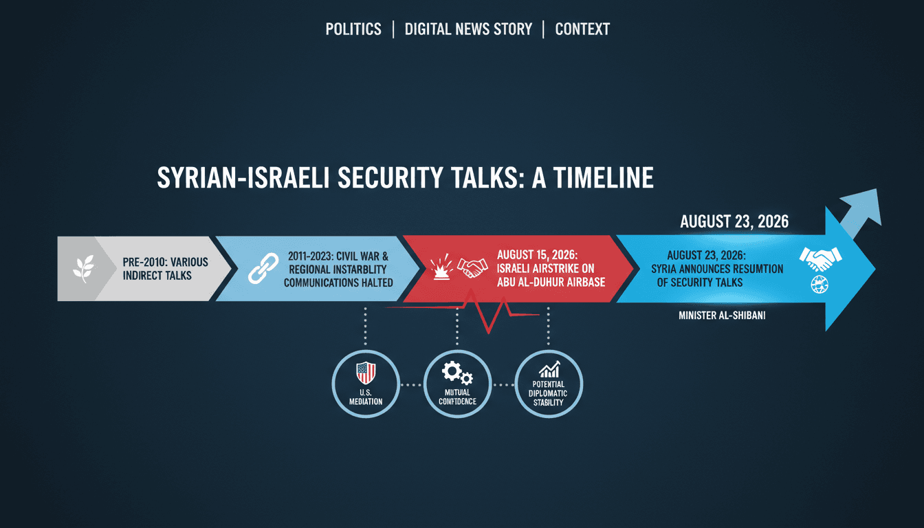 Syrian Foreign Minister Asaad Hassan Al-Shibani discussing potential negotiations with Israel.