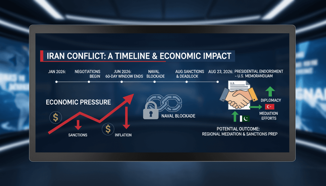 Infographic showing the Iran conflict timeline and its impact on global oil prices and shipping routes.