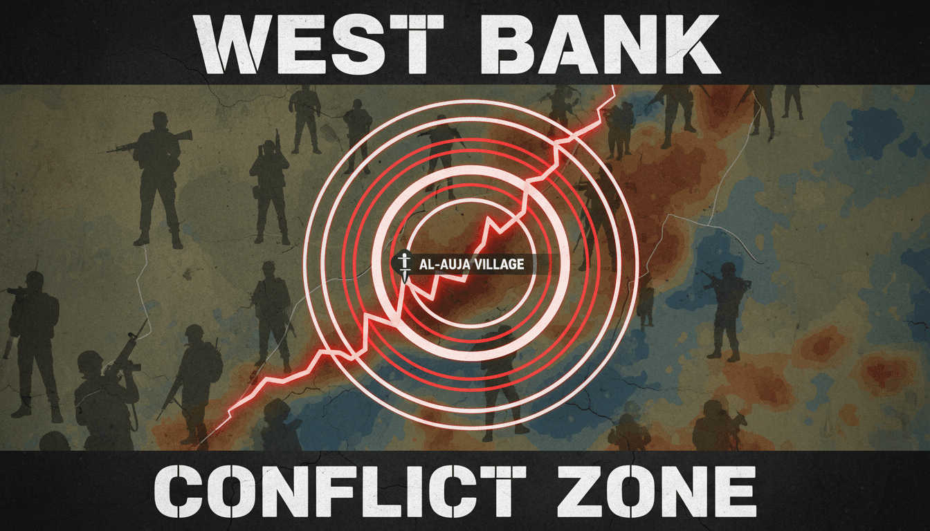 Map highlighting the location of the stabbing incident near Al-Auja village in the West Bank.