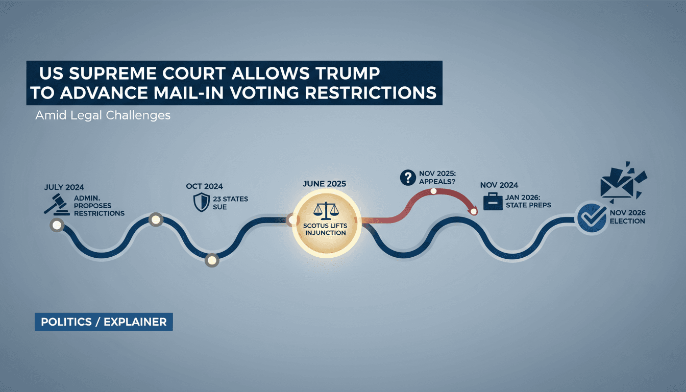 A visual timeline of mail-in voting restrictions and legal challenges in the U.S.