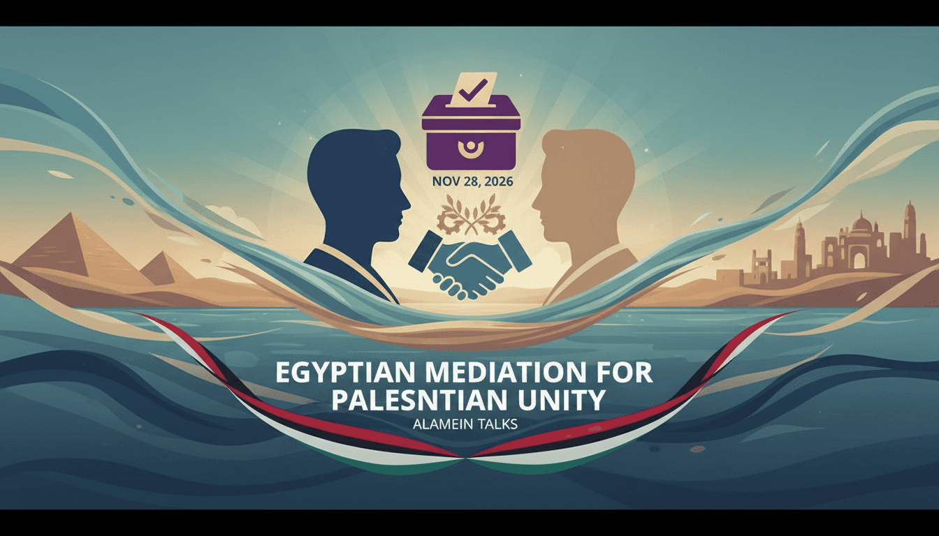 Egyptian intelligence chief meeting with Palestinian leaders discussing national unity and upcoming elections.