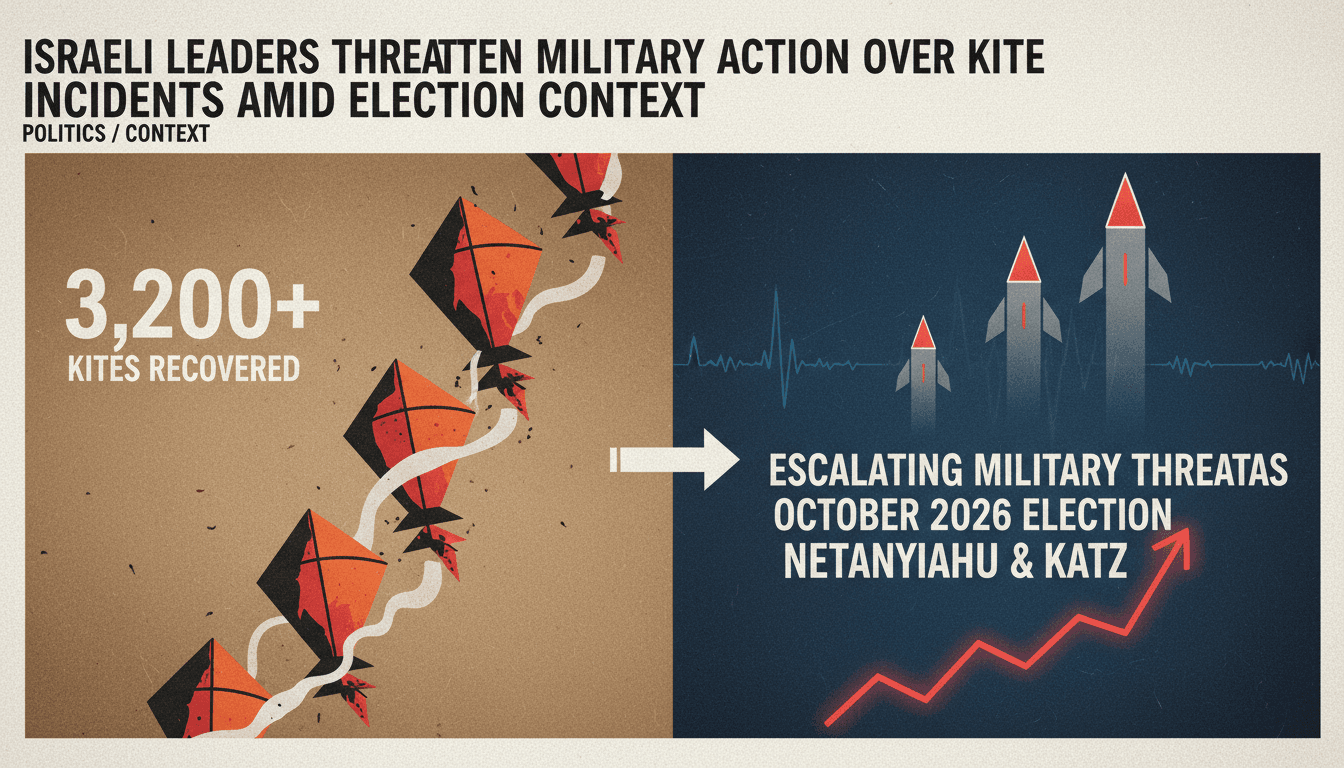 Infographic showing the number of unarmed kites from Gaza and Israeli military responses.