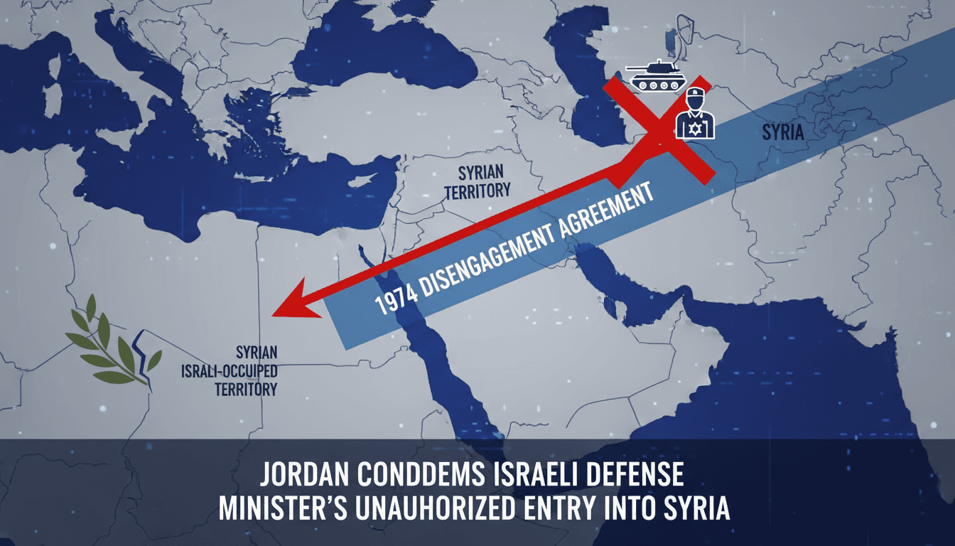 Map showing the 1974 Disengagement Agreement area and recent Israeli military movements in southern Syria.