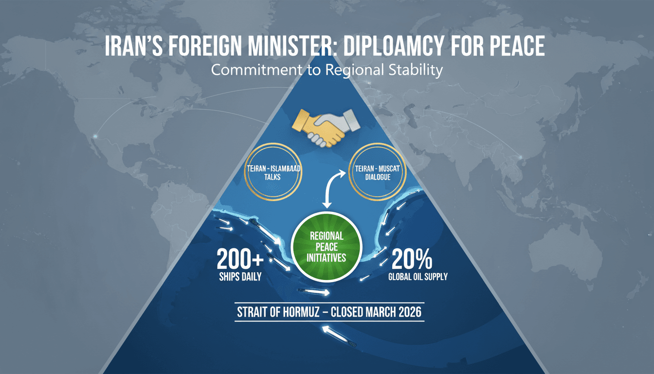 Iranian Foreign Minister Abbas Araghchi discussing regional peace and diplomacy with neighboring countries.