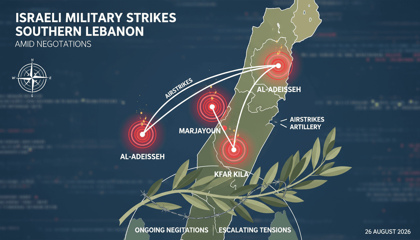 Map highlighting Israeli military operations in southern Lebanon, showcasing affected towns and areas.