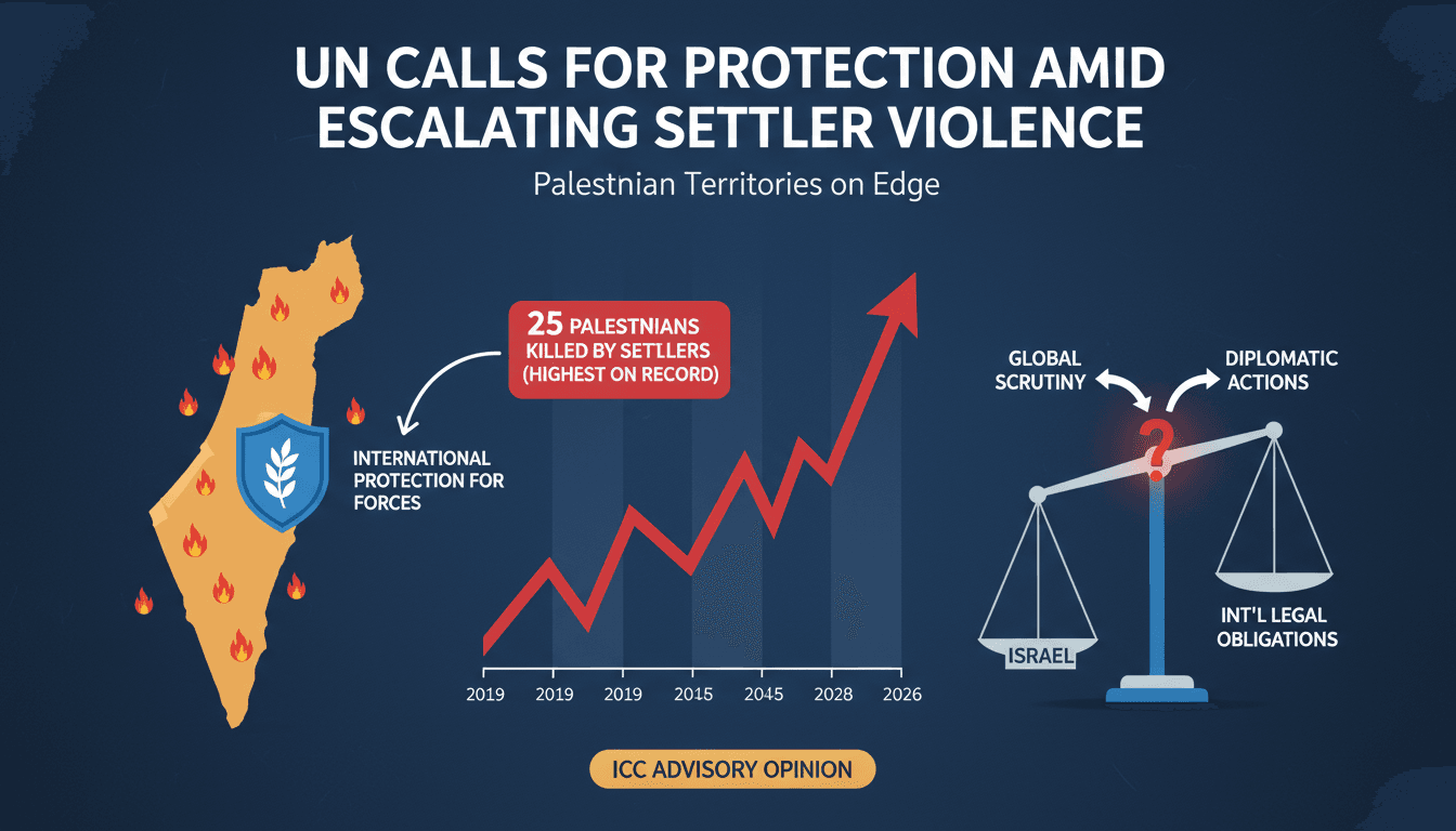 UN Special Rapporteur Francesca Albanese calls for international protection forces in Palestinian territories amid rising settler violence.