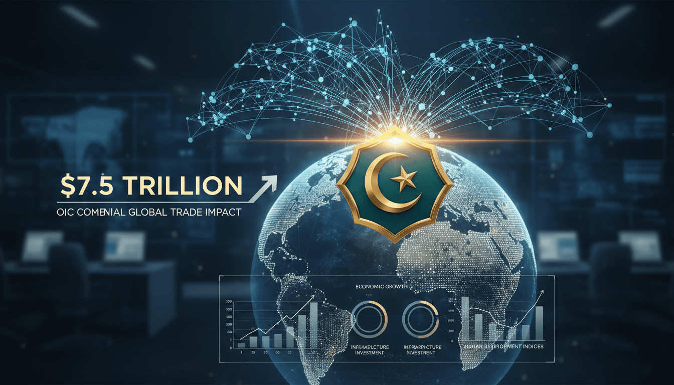Infographic illustrating the OIC's combined GDP and its implications for global trade dynamics.
