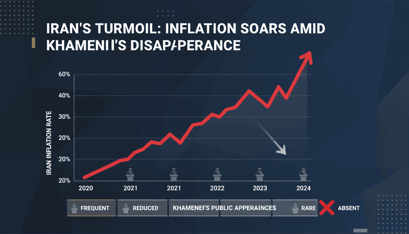 Infographic showing Trump's claims about Khamenei's health and Iran's inflation rate.