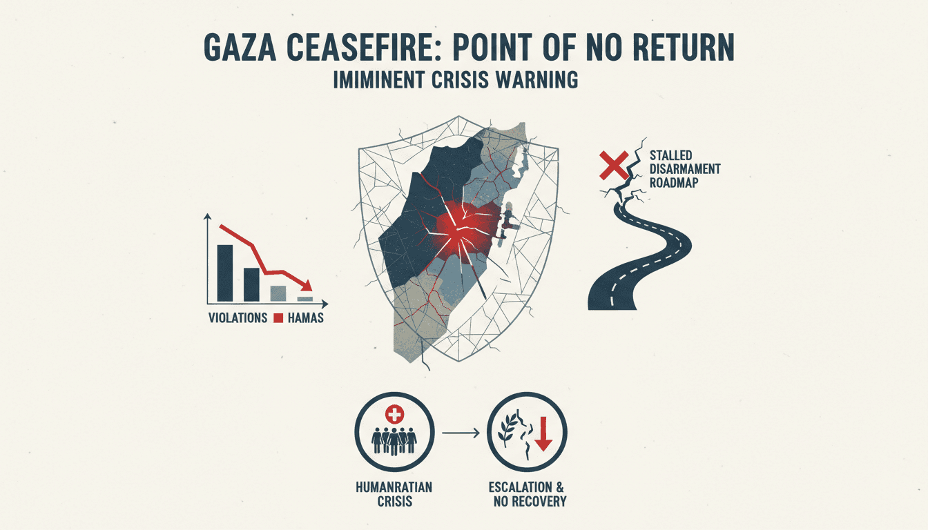Infographic illustrating the humanitarian impact on Gaza's population amid ceasefire tensions.